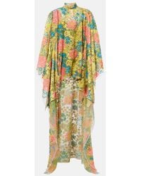 ‎Taller Marmo - Graham Floral Sequined Asymmetric Kaftan - Lyst