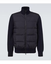 Moncler - Down-Paneled Wool Cardigan - Lyst
