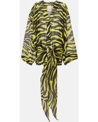 The Attico - Animal-Print Cotton Muslin Minidress - Lyst