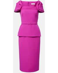 Safiyaa - Belted Peplum Midi Dress - Lyst