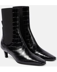Totême - Croc-effect Leather Ankle Boots - Lyst