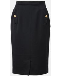 Alessandra Rich - Virgin Wool Pencil Skirt - Lyst