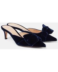 Gianvito Rossi - 55 Bow-Detail Velvet Mules - Lyst
