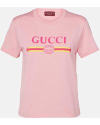 Gucci - Camiseta De Punto De Algodón Con Estampado, Talla - Lyst