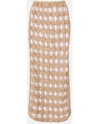 Anna Kosturova - Bella Rosette Crochet Cotton Midi Skirt - Lyst