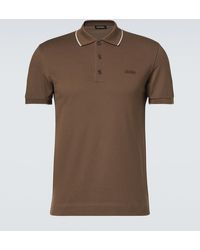 ZEGNA - Cotton-Blend Polo Shirt - Lyst