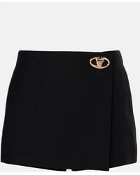 Valentino - Skort Vlogo Locker Aus Crepe Couture - Lyst