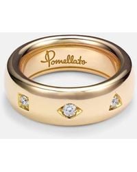 Pomellato - Iconica 18Kt Rose Ring With Diamonds - Lyst