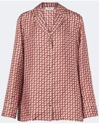 Max Mara - Printed Silk Twill Pajama Shirt - Lyst