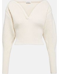 Alaïa - Ribbed-knit Wool-blend Sweater - Lyst