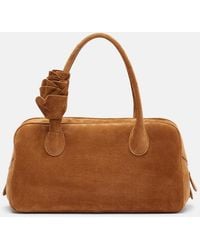 Magda Butrym - Brigitte Small Floral-Applique Suede Tote Bag - Lyst