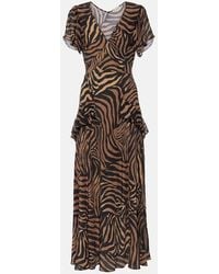 RIXO London - Robe Midi Evie Imprimee En Soie - Lyst
