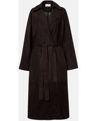 The Row - Solana Suede Wrap Coat - Lyst