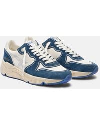 Golden Goose - Running Sole Suede-Trimmed Sneakers - Lyst