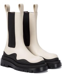 Bottega Veneta - Tire Leather Ankle Boots - Lyst