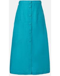 Eres - Amusante Linen Midi Skirt - Lyst