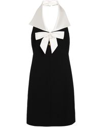 Saint Laurent Wool And Silk Halterneck Minidress - Black