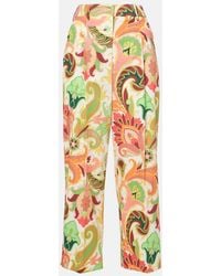 Etro - Printed Cotton Wide-Leg Pants - Lyst