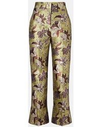 ALÉMAIS - Pantaloni Cropped Citron Con Stampa Floreale - Lyst