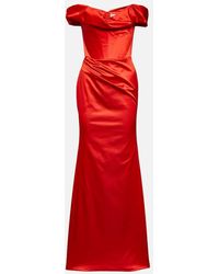 Vivienne Westwood - Vestido de fiesta en saten drapeado - Lyst