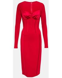 Dolce & Gabbana - Corset Silk-satin Midi Dress - Lyst