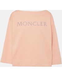 Moncler - Sweat-shirt en coton a logo - Lyst