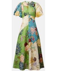 ALÉMAIS - Avery Spliced Linen Midi Dress - Lyst