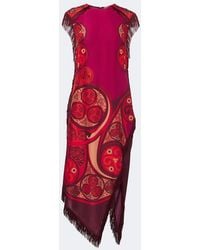 La DoubleJ - Alchemy Fringed Silk Voile Midi Dress - Lyst
