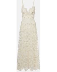 Elie Saab - Embroidered Guipure Lace Tulle Maxi Dress - Lyst