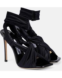 Jimmy Choo - Neoma Jersey And Leather Sandals - Lyst
