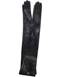 Dolce & Gabbana Guantes largos de piel sintetica - Negro
