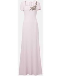 McQueen - Robe Aus Crepe Mit Kristallen - Lyst