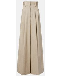 Elie Saab - Linen And Cotton Canvas Wide-Leg Pants - Lyst
