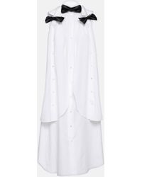 Noir Kei Ninomiya - Bow-detail Cotton Poplin Midi Dress - Lyst