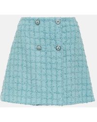 Versace - Wool-blend Boucle Tweed Miniskirt - Lyst