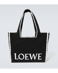 Loewe - Cabas Large en raphia a logo - Lyst