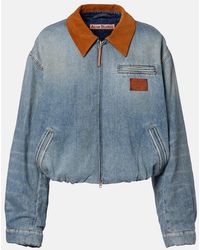 Acne Studios - Okra Suede-Trimmed Denim Blouson Jacket - Lyst