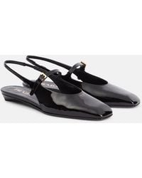 Prada - Slingback-Ballerinas Aus Lackleder - Lyst