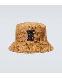 Burberry - Tb Raffia-effect Bucket Hat - Lyst