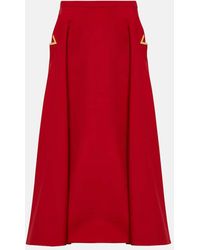 Valentino - Crepe Couture Midi Skirt - Lyst