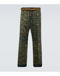 Dries Van Noten Exklusiv bei Mytheresa – Bedruckte Hose aus Baumwolle und Seide - Grün