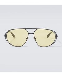 Bottega Veneta - Classic Aviator Metal Sunglasses - Lyst