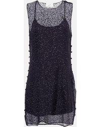 Coperni - Embellished Sheer Silk Minidress - Lyst
