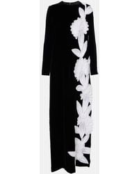 Costarellos - Floral Applique Crepe Gown - Lyst