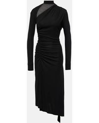 Victoria Beckham - Vestido Midi Asimetrico Fruncido - Lyst