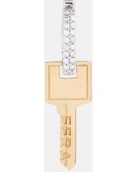 Eera Orecchino singolo Key Small in oro 18kt con diamanti - Bianco