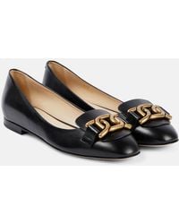 Tod's - Ballerines En Cuir A Ornements - Lyst