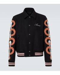 Amiri - Snake Bones Wool-Blend Varsity Jacket - Lyst