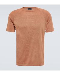 Thom Sweeney - Knitted Linen And Cotton T-shirt - Lyst