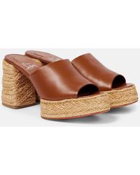 Christian Louboutin - Calakala 85 Leather Platform Mules - Lyst